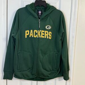 NFL G-III Green Bay Packers Full Zip Hoodie Sherpa Lined NFL Jacket Womens Large